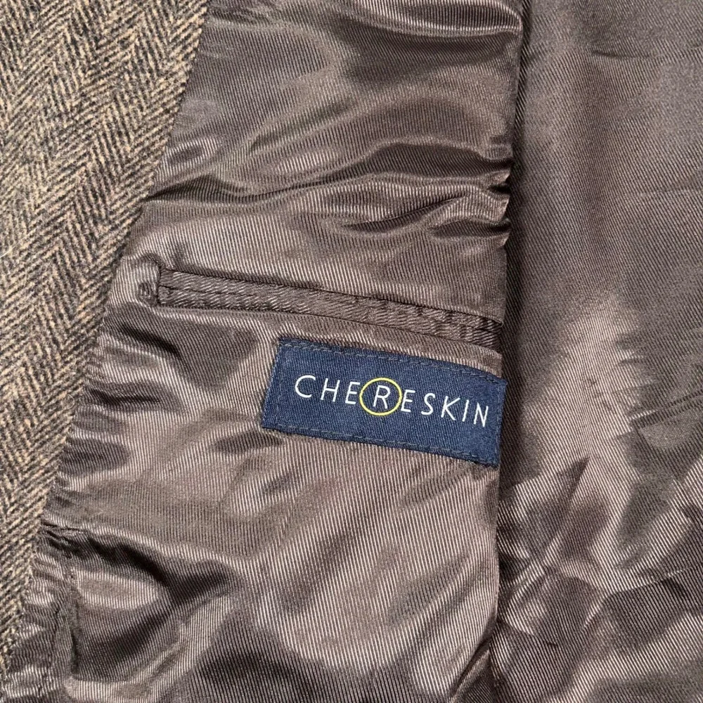 Chereskin Herringbone Blazer Mens 44S Camel Hair Blend Italian Fabric Brown Prep